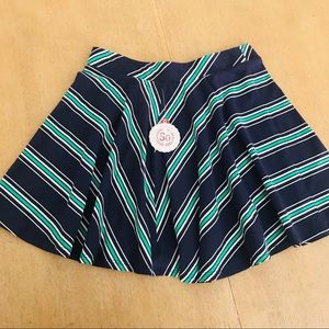 Kohl’s SO Navy Stripe Skater Skirt Sz L